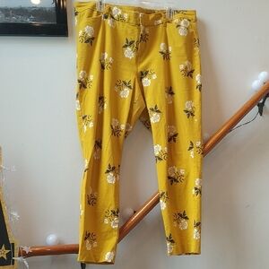 Old Navy Mustard Floral Casual Pants